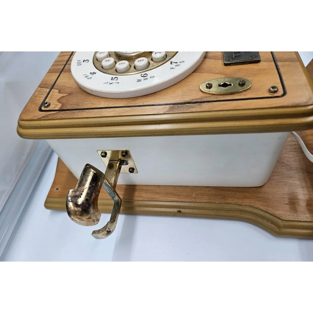 Thomas Collector Edition 1919 Wood Wall Telephone Antique Style Push Button Dial